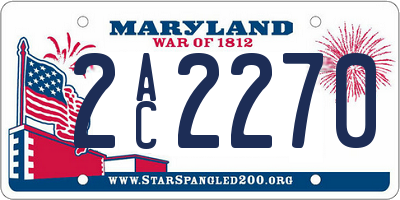 MD license plate 2AC2270