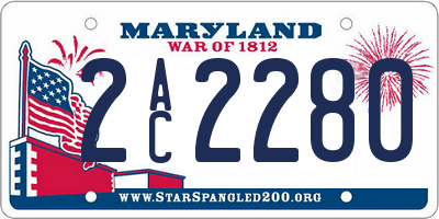 MD license plate 2AC2280