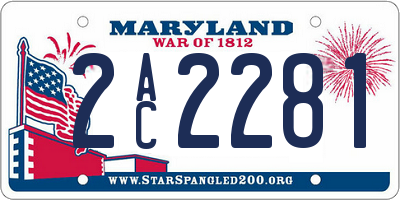 MD license plate 2AC2281