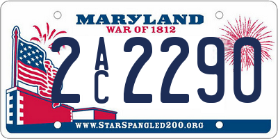 MD license plate 2AC2290