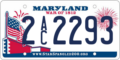 MD license plate 2AC2293