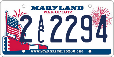 MD license plate 2AC2294