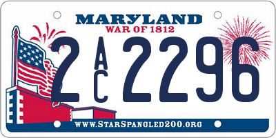 MD license plate 2AC2296
