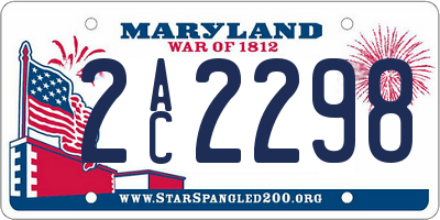 MD license plate 2AC2298