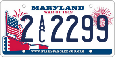 MD license plate 2AC2299