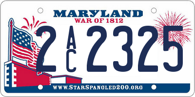MD license plate 2AC2325