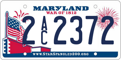 MD license plate 2AC2372