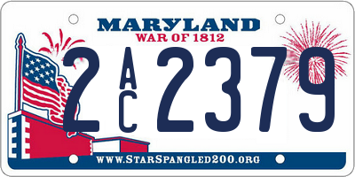 MD license plate 2AC2379