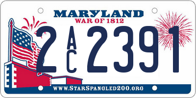 MD license plate 2AC2391