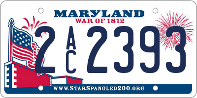MD license plate 2AC2393