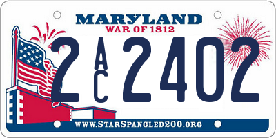 MD license plate 2AC2402