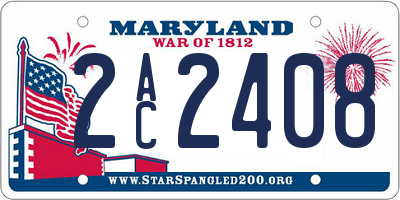 MD license plate 2AC2408