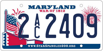 MD license plate 2AC2409