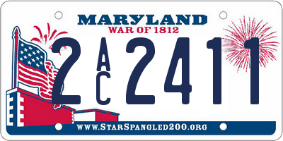 MD license plate 2AC2411