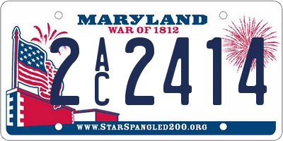 MD license plate 2AC2414