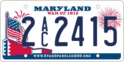 MD license plate 2AC2415