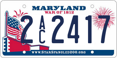 MD license plate 2AC2417