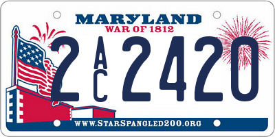 MD license plate 2AC2420