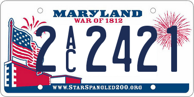 MD license plate 2AC2421