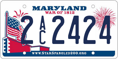 MD license plate 2AC2424