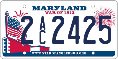 MD license plate 2AC2425