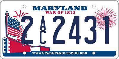 MD license plate 2AC2431