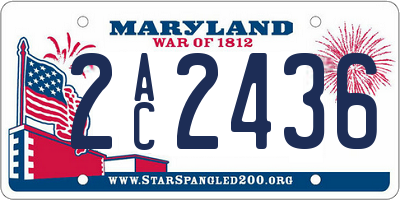 MD license plate 2AC2436