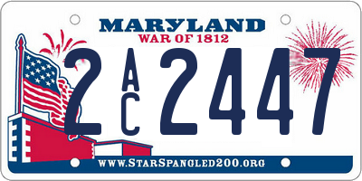 MD license plate 2AC2447