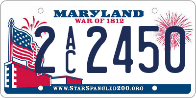 MD license plate 2AC2450