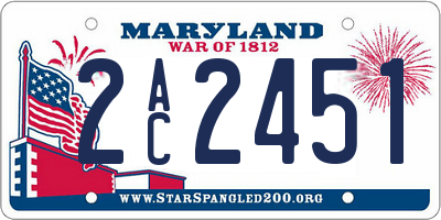 MD license plate 2AC2451