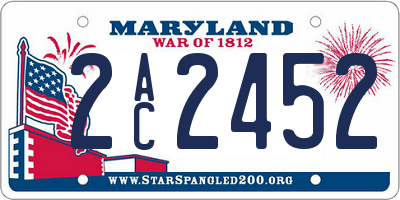MD license plate 2AC2452