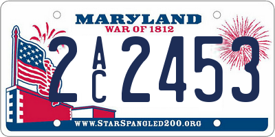 MD license plate 2AC2453