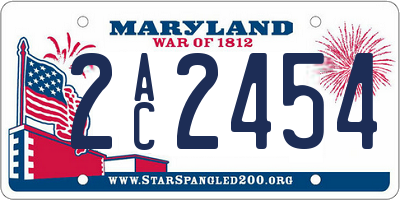 MD license plate 2AC2454
