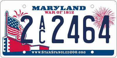 MD license plate 2AC2464