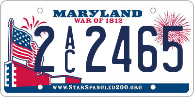 MD license plate 2AC2465