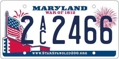 MD license plate 2AC2466