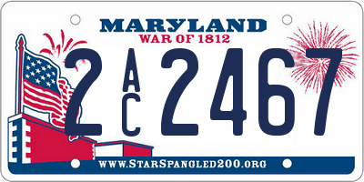 MD license plate 2AC2467