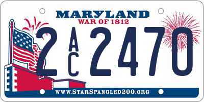 MD license plate 2AC2470