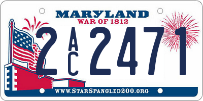 MD license plate 2AC2471
