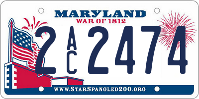 MD license plate 2AC2474