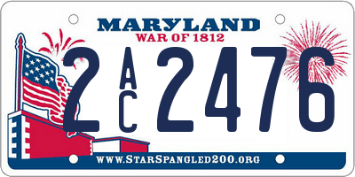 MD license plate 2AC2476