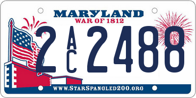 MD license plate 2AC2488