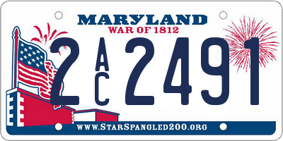 MD license plate 2AC2491