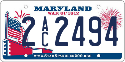 MD license plate 2AC2494