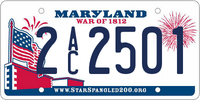 MD license plate 2AC2501