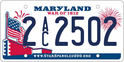 MD license plate 2AC2502