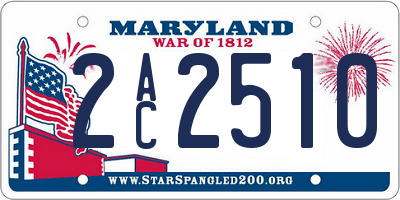 MD license plate 2AC2510