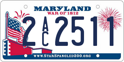MD license plate 2AC2511