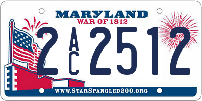 MD license plate 2AC2512