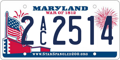 MD license plate 2AC2514